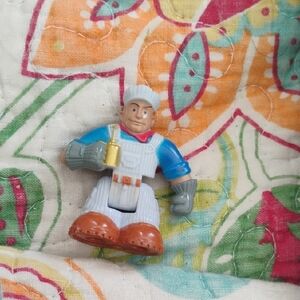 Fisher-Price Geo tracks train conductor 13 and a half 4 in tall gold oil can